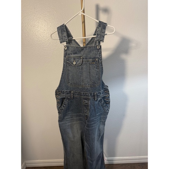 Silver Jeans Co Womens Denim Bell Bottom Overalls Size 13 33 Blue Wide Leg - Picture 2 of 9